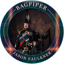 Bagpiper Jason Faulkner